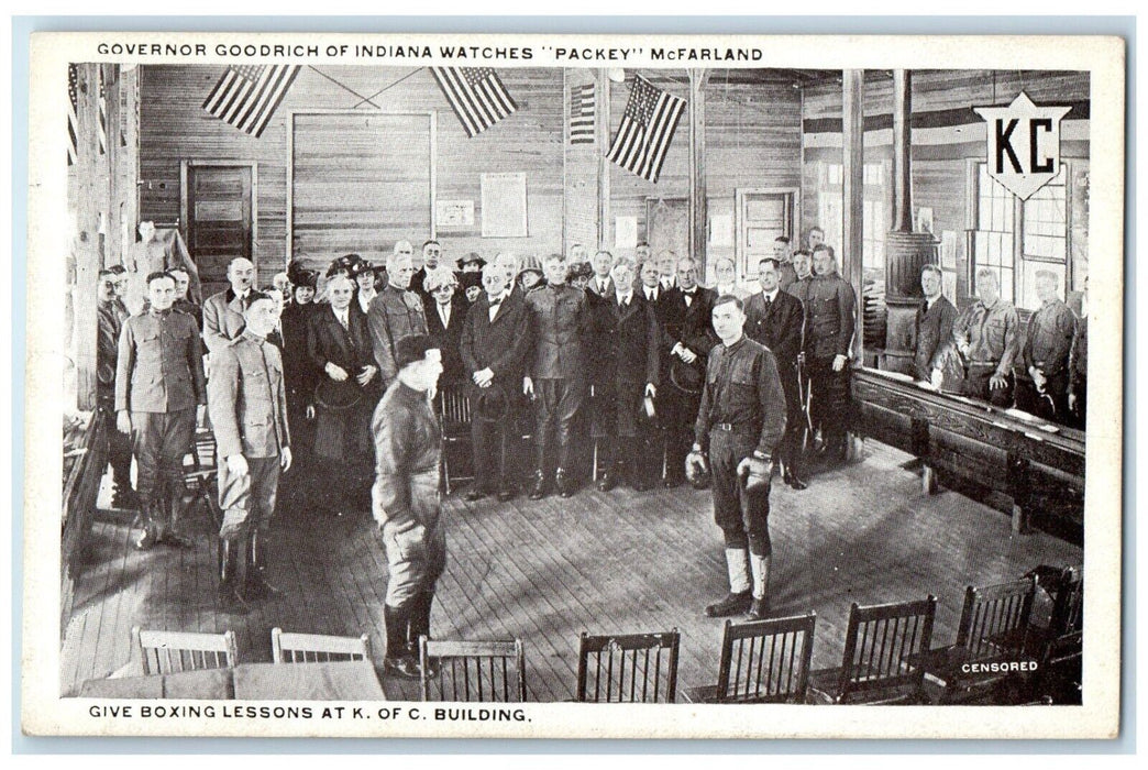 Governor Goodrich Of Indiana Watches Packey McFarland Boxing Lessons Postcard