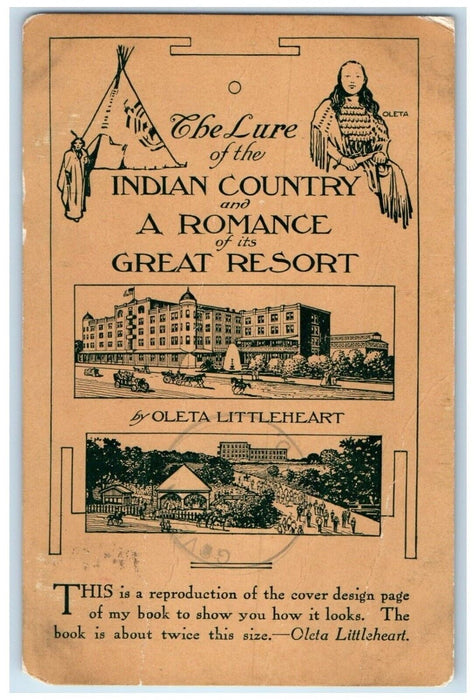 1908 Olita Littleheart Native American Author Sulfur Oklahoma OK Posted Postcard