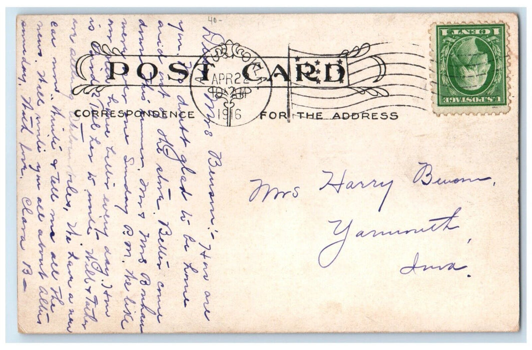 1916 City National Bank On South Side Square Altus Oklahoma OK Antique Postcard