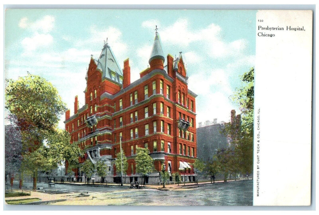c1910 Roadside View Presbyterian Hospital Building Chicago Illinois IL Postcard