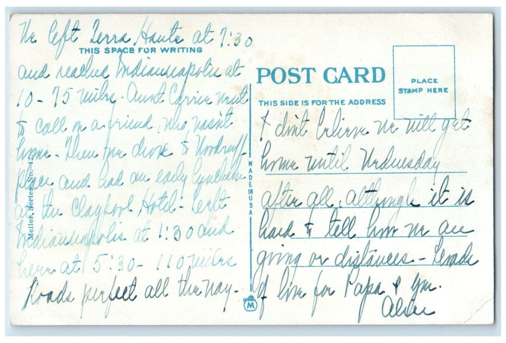 c1920 Aerial View Hotel Gibbons Third Ludlow Sts Dayton Ohio OH Vintage Postcard