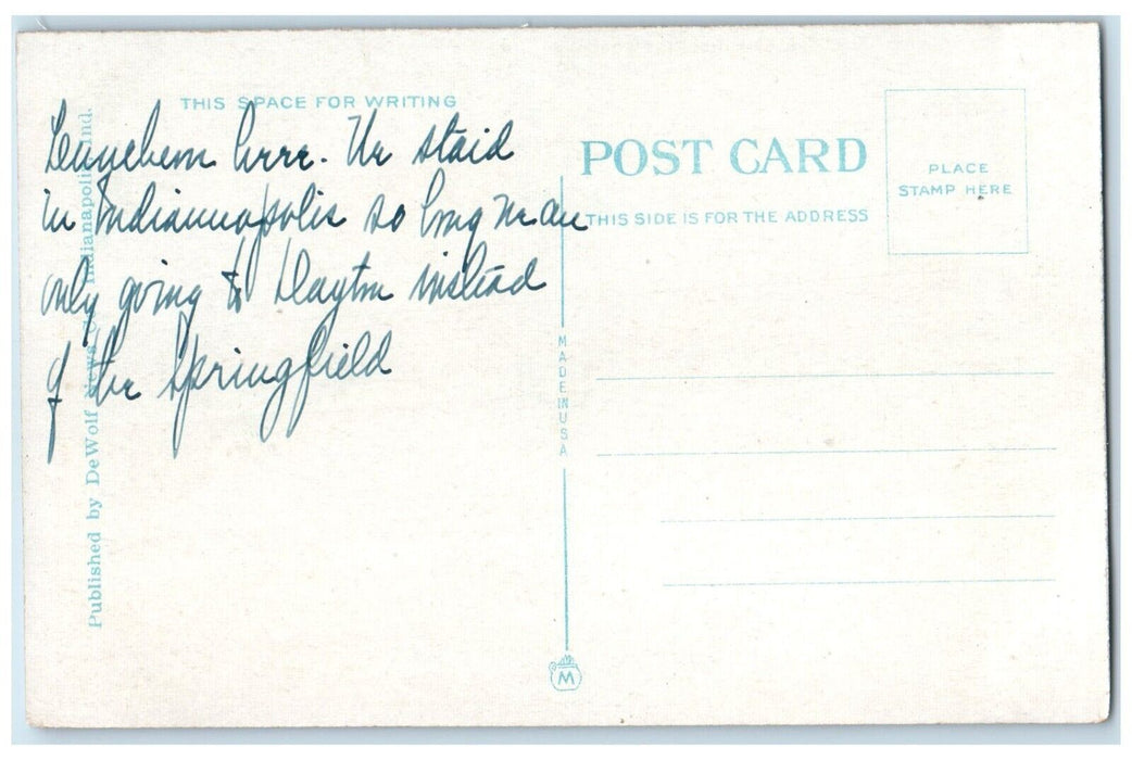 c1920 Exterior Claypool Hotel Building Streetcars Indianapolis Indiana Postcard