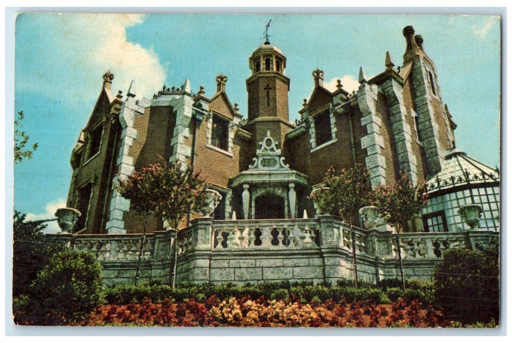1960 Haunted Mansion Hovering Riverbank Deathly Splendor Disney Florida Postcard