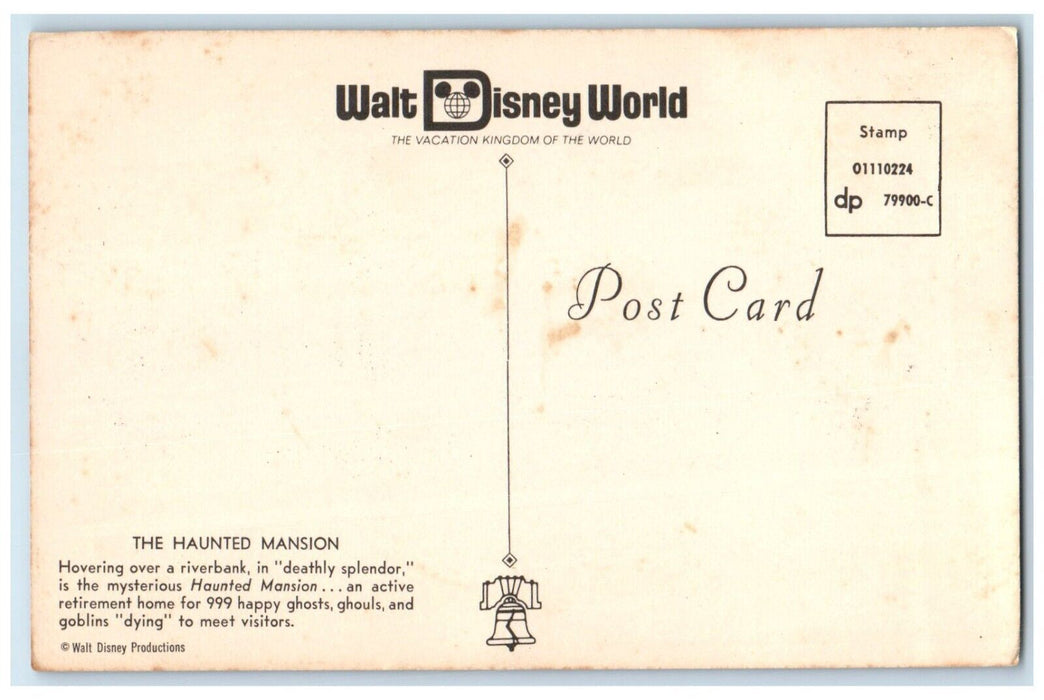 1960 Haunted Mansion Hovering Riverbank Deathly Splendor Disney Florida Postcard