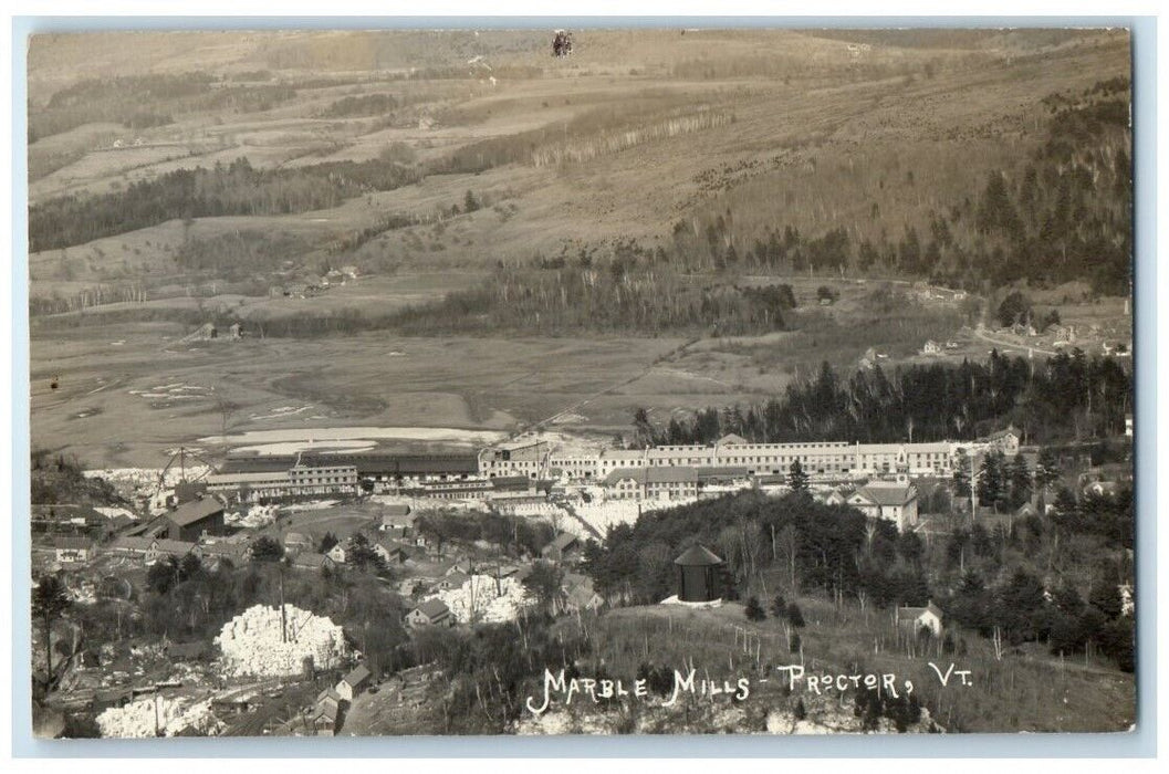 c1910's Marble Mills Factory View Proctor Vermont VT RPPC Photo Postcard