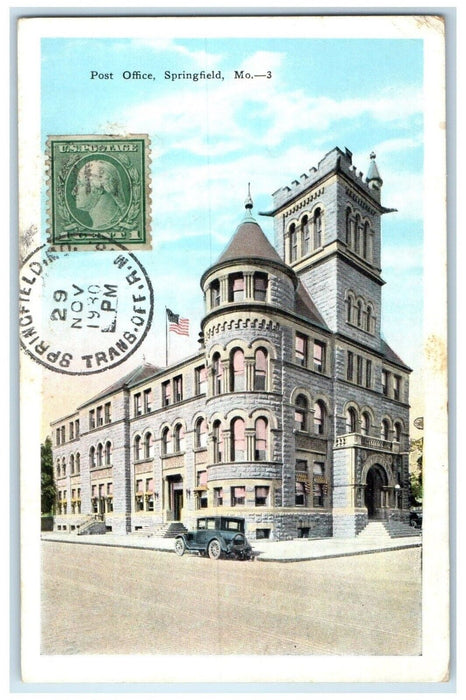 Post Office Springfield Missouri MO, Wheeler Field HI Transit Office Postcard