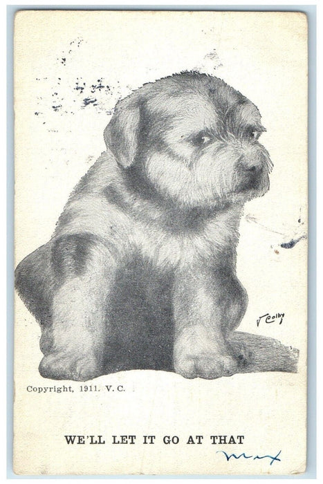 1913 Cute Dog We'll Let It Go At That Colby DPO Oak Point Washington WA Postcard