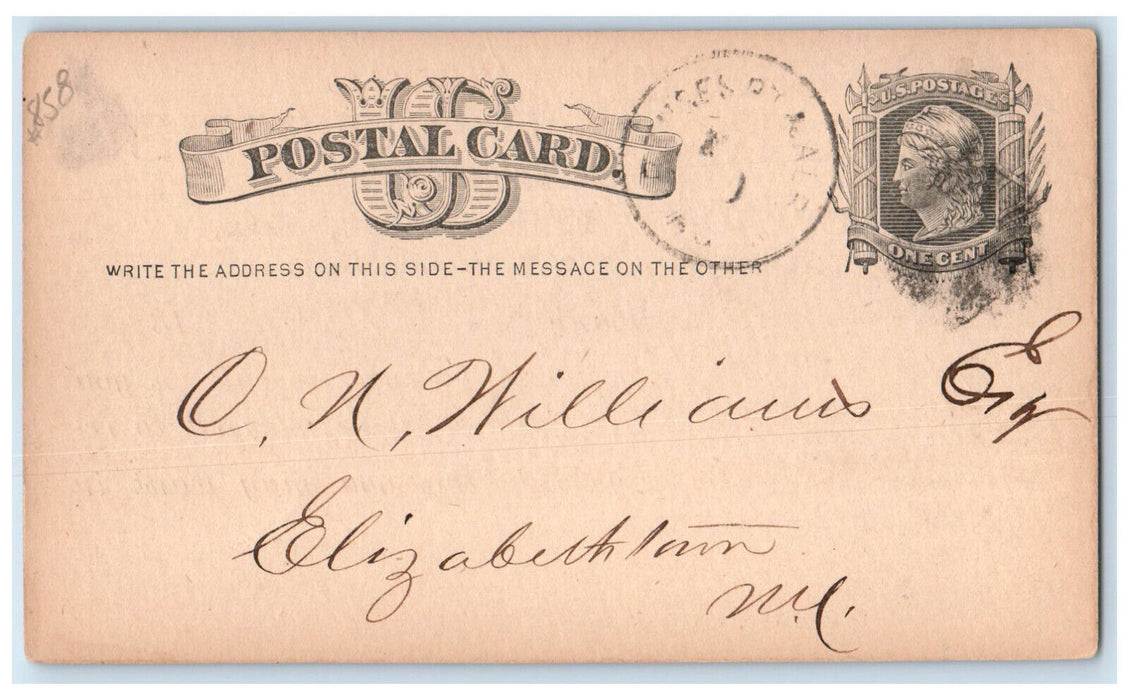 1878 McKinlay & Co. Flour Merchants Albany New York NY Posted Postcard