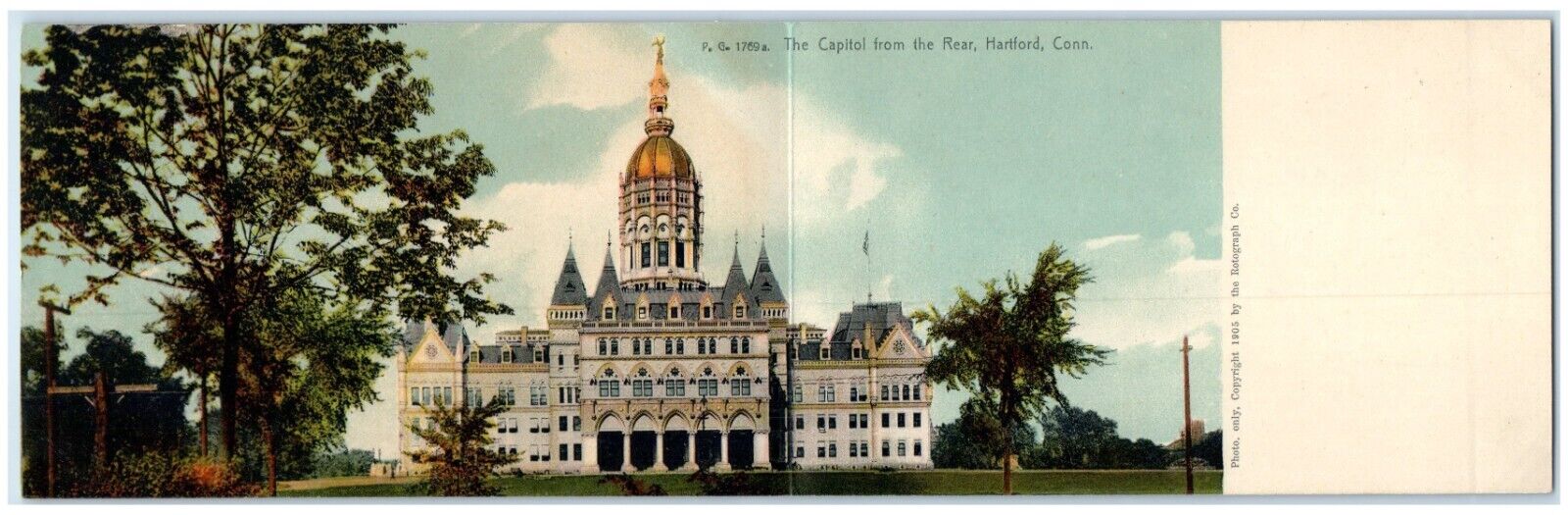 c1905 The Capitol From The Rear Hartford Connecticut CT Rotograph Postcard
