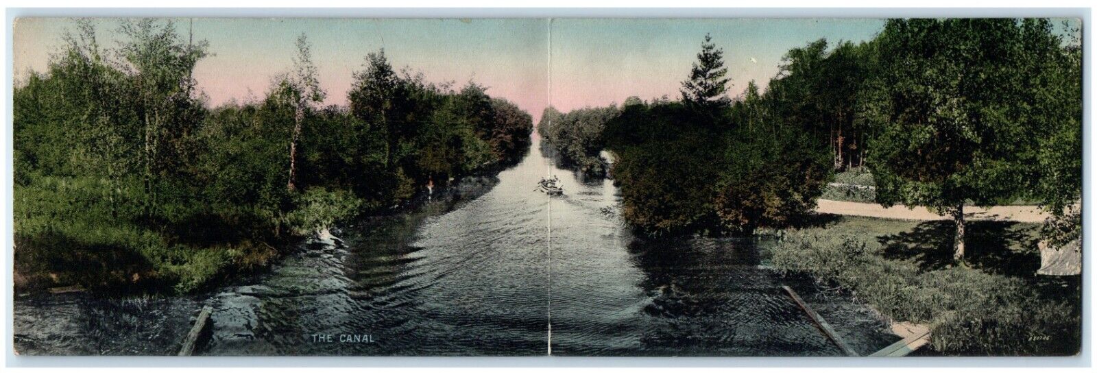 c1910's The Canal Boating, Greetings From Cadillac Michigan MI Antique Postcard