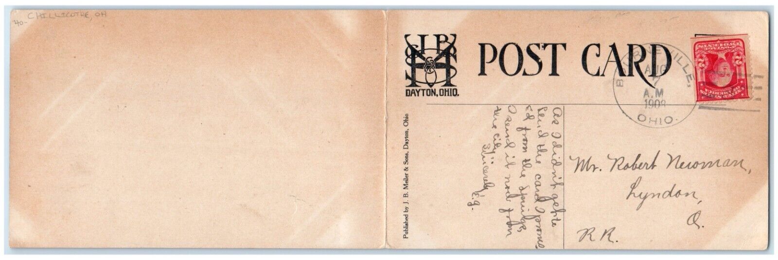 1908 Front View Of Maple Grove Hotel Building Chillicothe Ohio OH Postcard
