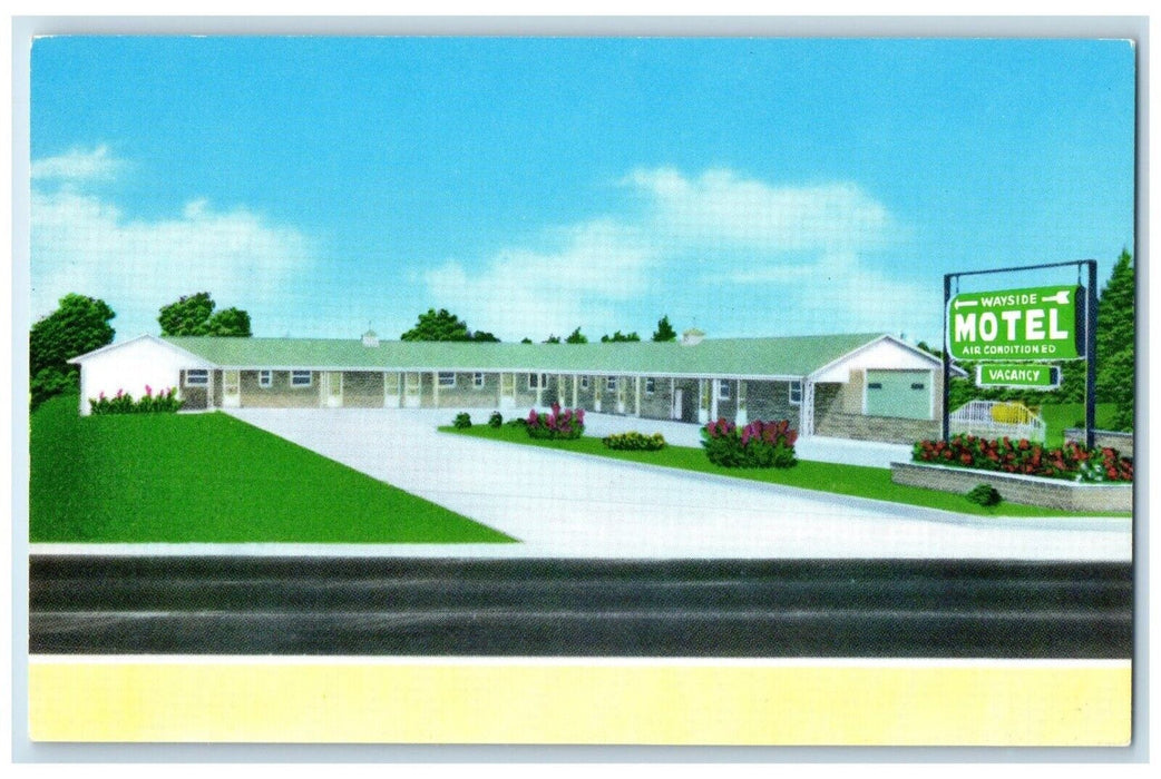 c1960's Wayside Motel Roadside Huntingburg Indiana IN Unposted Vintage Postcard