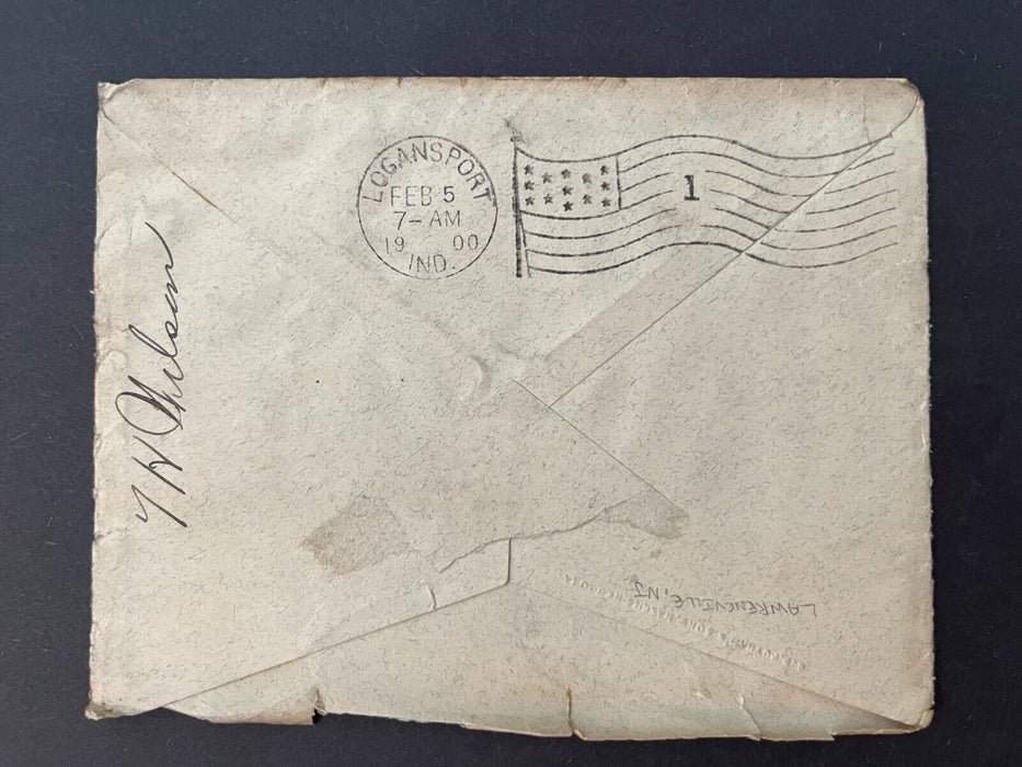 1900 Mr. Wilson Lawrenceville New Jersey To Logansport Indiana 2 Cent
