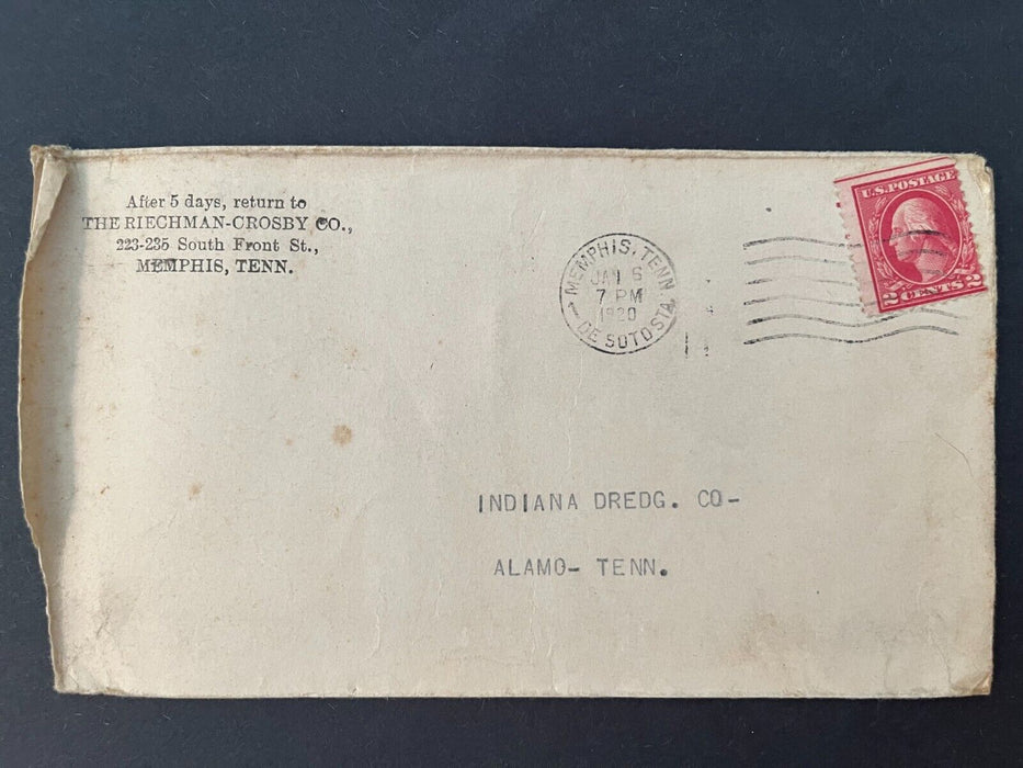 1920 Riechman Crosby Co. Memphis TN Dredge Alamo Advertising 2 Cent Cover