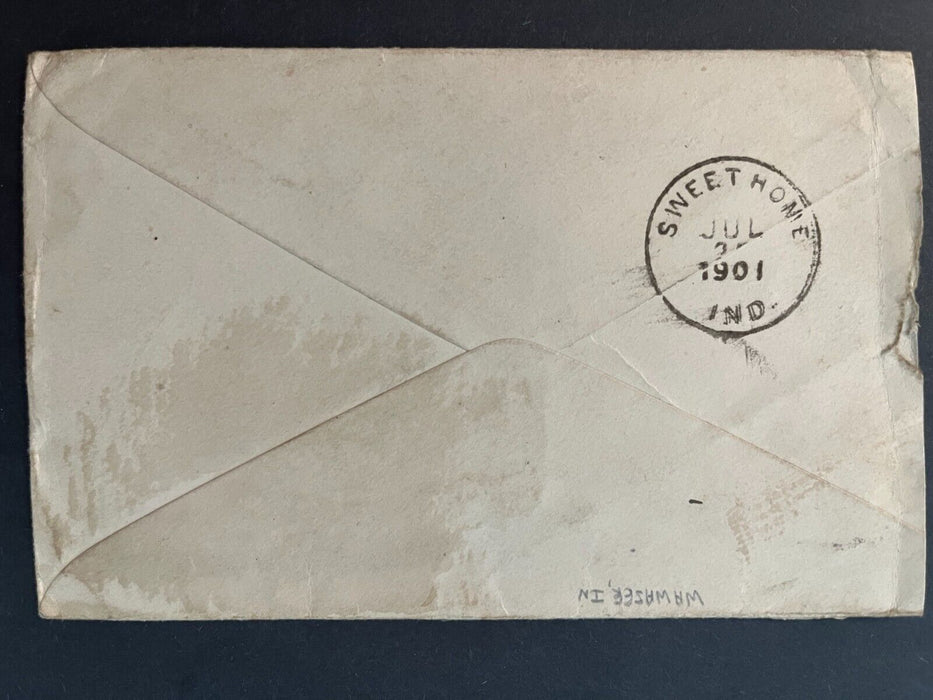 1901 Mr. Gray Wawasee Indiana To Sweet Home Target Cancel 2 Cent Cover