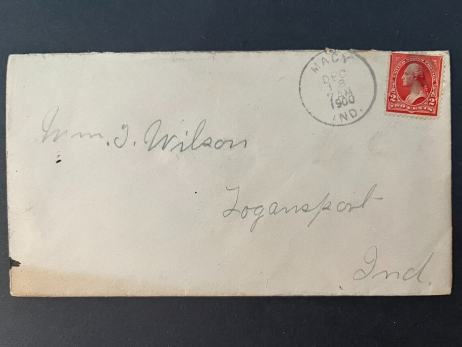 1900 Mr. Wilson Macy Indiana To Logansport 2 Cent Cover