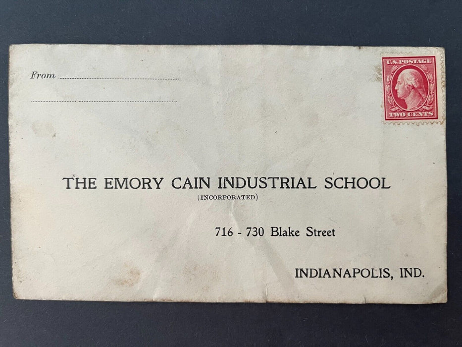 The Emory Cain Industrial School Incorporated Indianapolis Indiana 2 Cent Cover