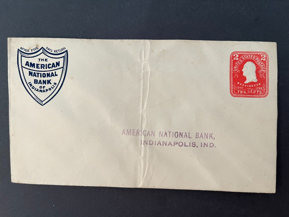 The American National Bank Of Indianapolis Indiana 2 Cent Cover