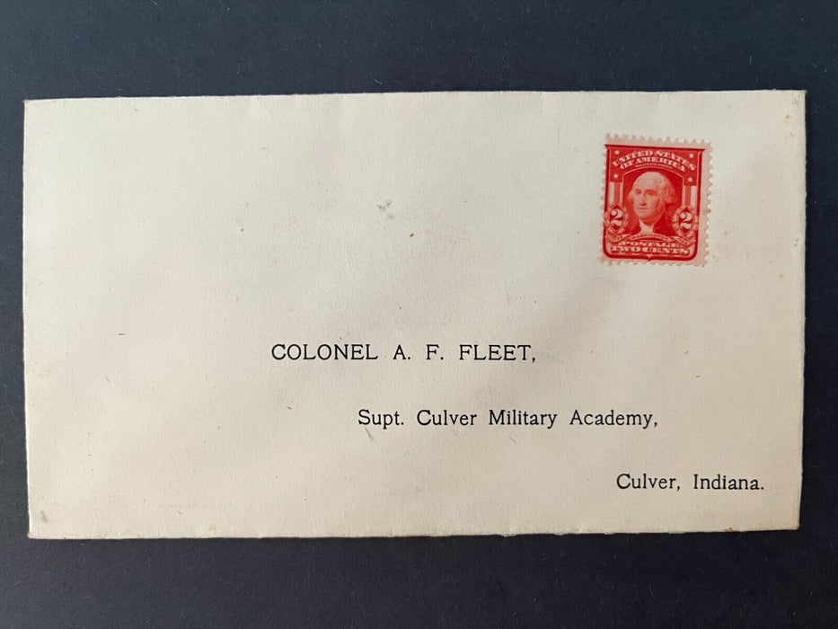 Colonel AF Fleet Supt. Culver Military Academy Culver Indiana 2 Cent Cover