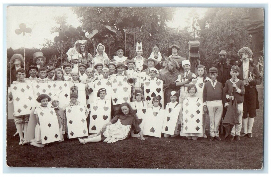 1925 Alice In Wonderland Play Costume Mad Hatter England UK RPPC Photo Postcard