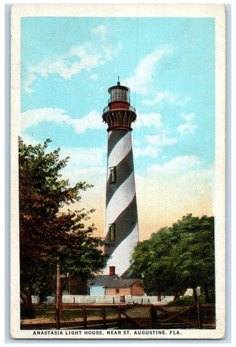 c1920 Exterior View Anastasia Light House St Augustine Florida Unposted Postcard