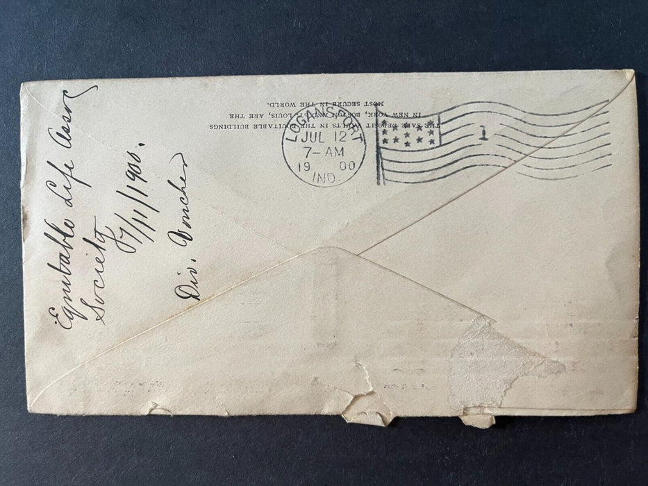 The Equitable Life Assurance Society Indianapolis Indiana Logansport 2Cent Cover