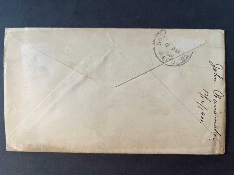 1900 John Wanamaker New Yor City New York Logansport Doane Cancel 2 Cent Cover