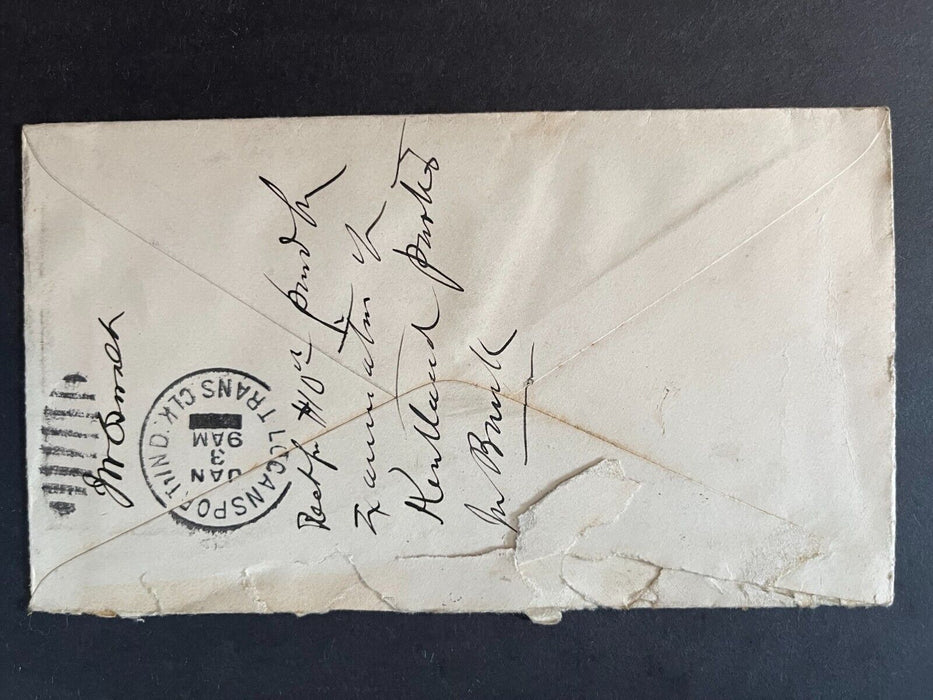 1905 JW Oswald Lawyer Goodland Indiana To Logansport Duplex Cancel 2 Cent Cover