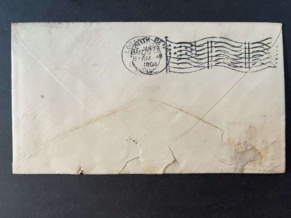 1904 Porter & Co. Culver Indiana To Logansport Duplex Flag Cancel 2 Cent Cover