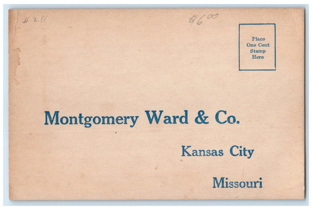 c1950's Free Catalogue Montgomery Ward & Co. Kansas City MO Postal Card