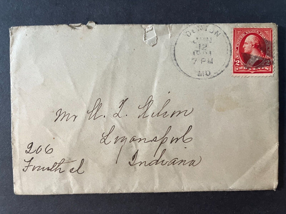 1901 Mr. Wilson Denton Maryland Baltimore Logansport Indiana 2 Cent Cover
