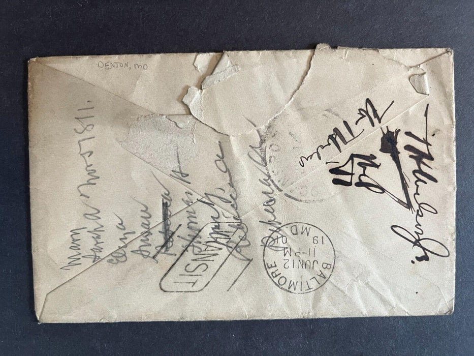 1901 Mr. Wilson Denton Maryland Baltimore Logansport Indiana 2 Cent Cover
