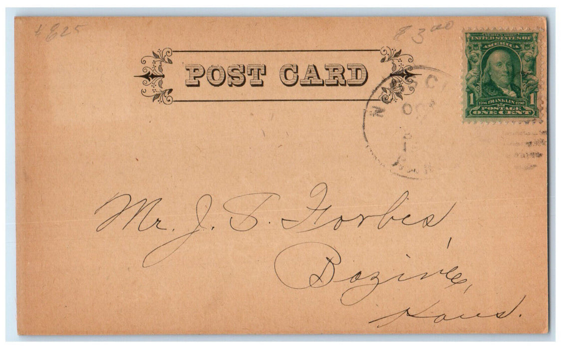 1908 The Ness City Mill and Power Co. Kansas KS Antique Posted Postal Card