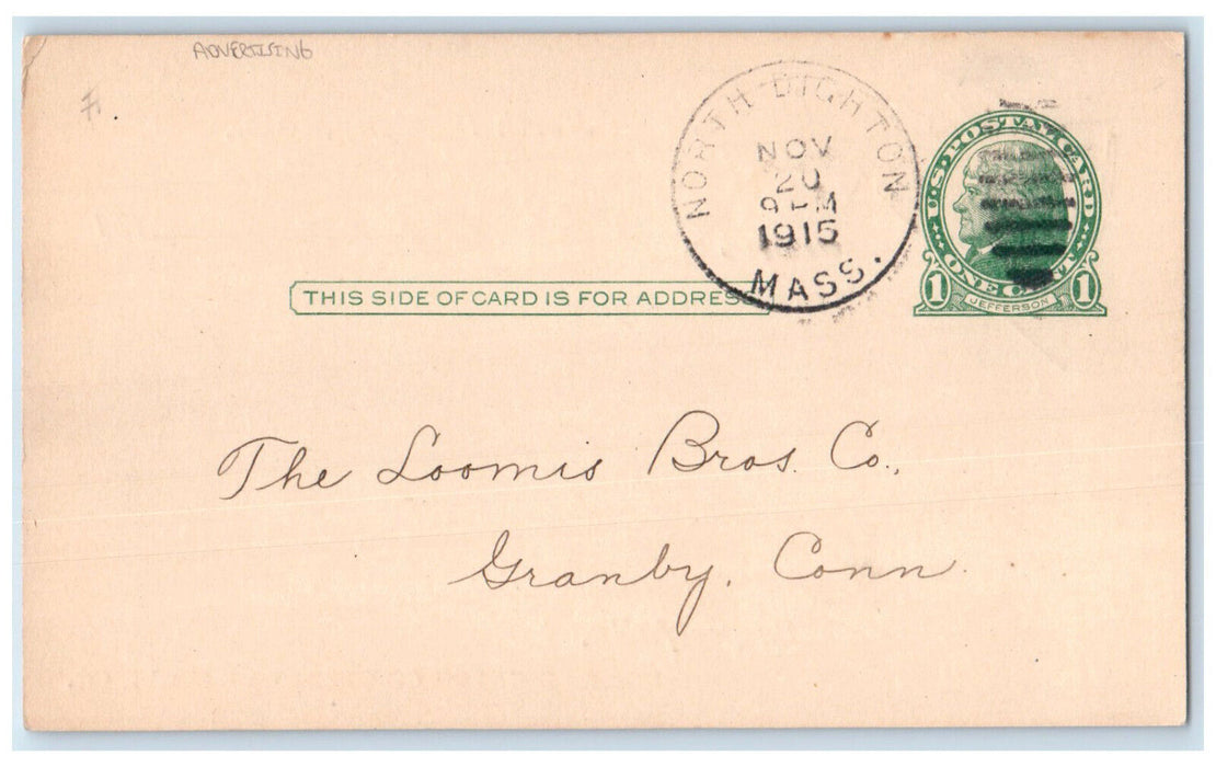 1915 North Dighton Co-operative Stove Co. MA Advertising Postal Card
