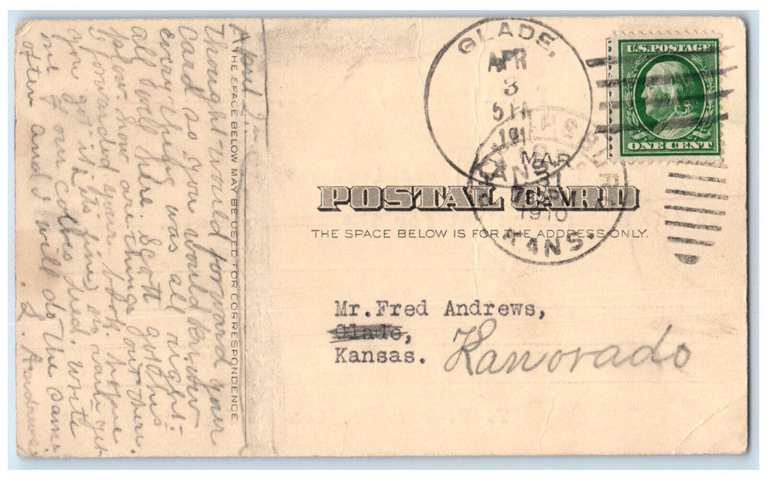 1910 Office of County Superintendent Phillipsburg Kansas KS Postal Card