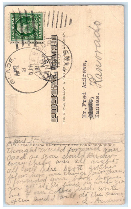 1910 Office of County Superintendent Phillipsburg Kansas KS Postal Card