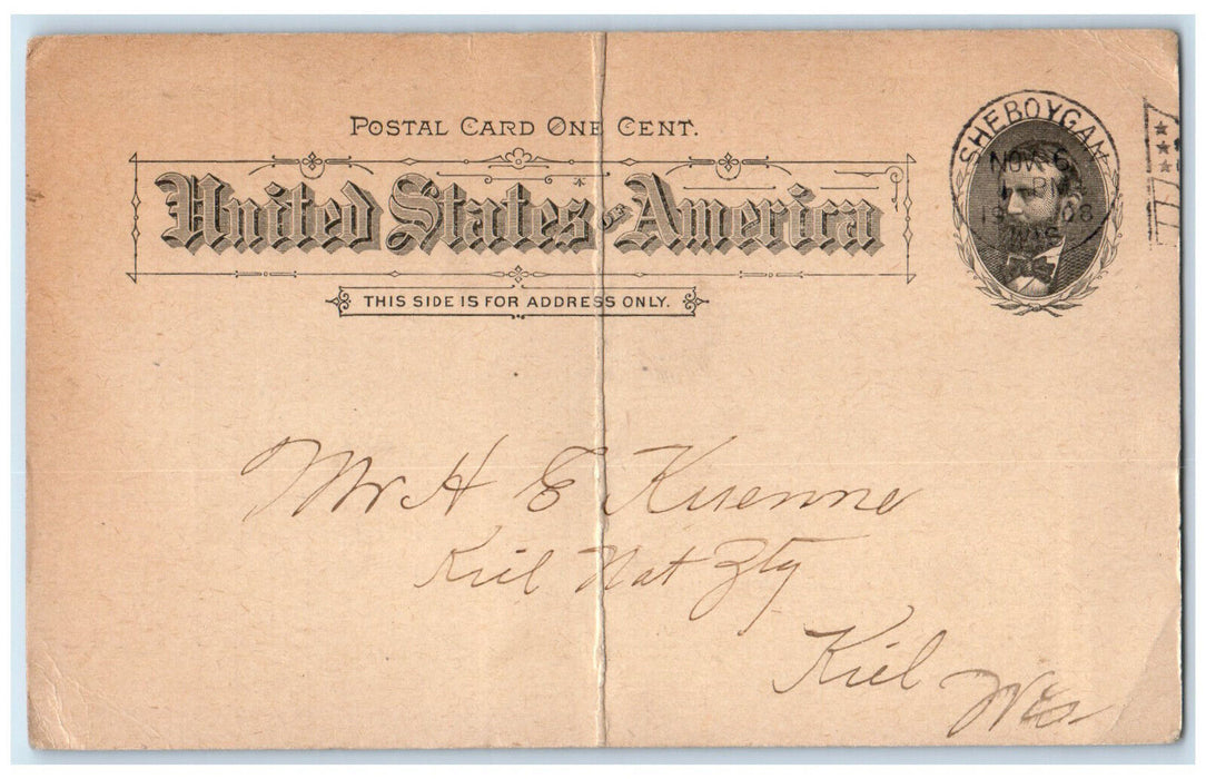 1908 E.F.W. Zimmermann Sheboygan Wisconsin WI Antique Posted Postal Card