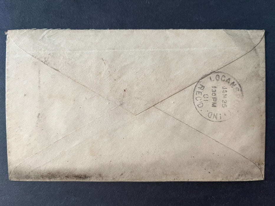 1901 Sadler & Sadler Carlisle Pennsylvania Logansport Flag Cancel 2 Cent Cover