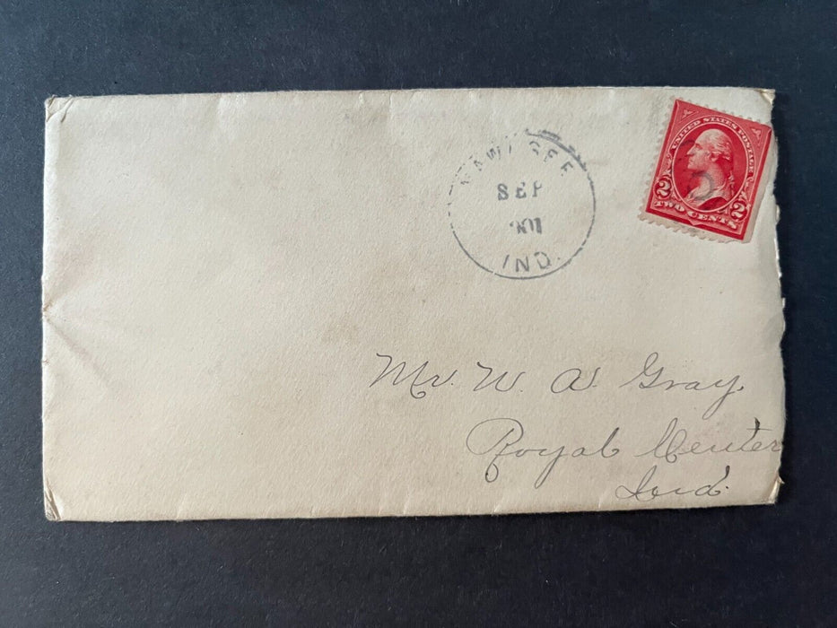 1901 Mr. Gray Wawasee Indiana To Royal Center 2 Cent Cover