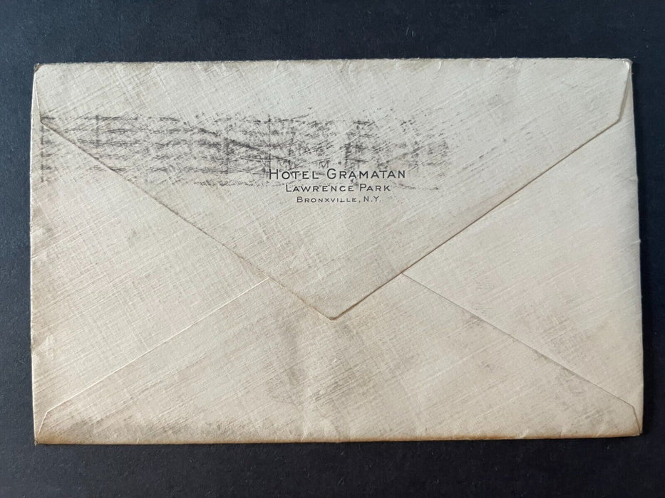 1910 Hotel Gramatan Bronxville New York Logansport Indiana Flag Cancel Cover