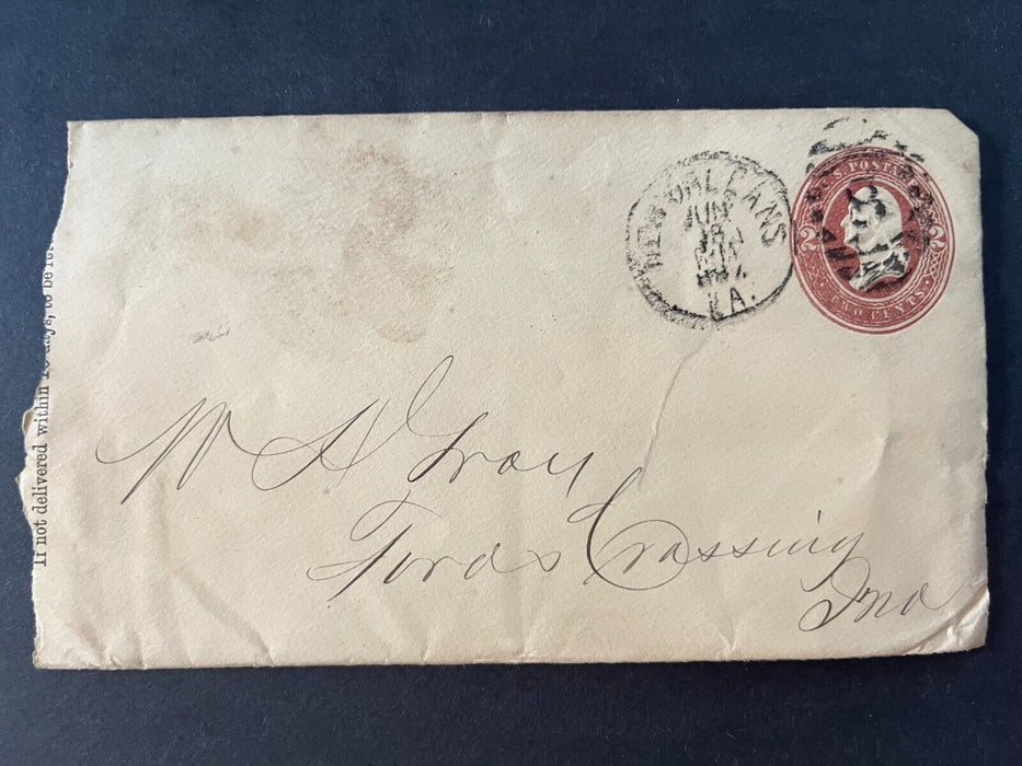 Mr. Gray Fords Crossing Indiana DPO New Orleans Louisiana Duplex Cancel Cover