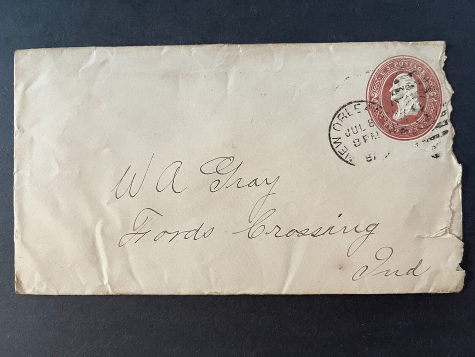 Mr. Gray Fords Crossing Indiana New Orleans Louisiana Duplex Cancel 2 Cent Cover