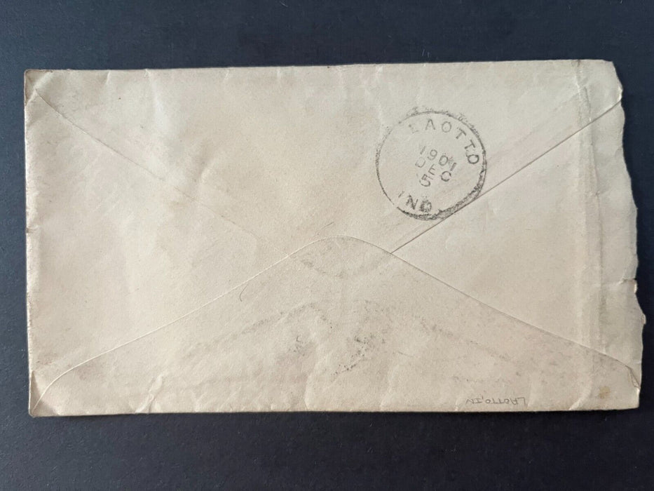 1901 Mr. Gray South Bend Indiana Laotto Noble Co. Flag Cancel 2 Cent Cover