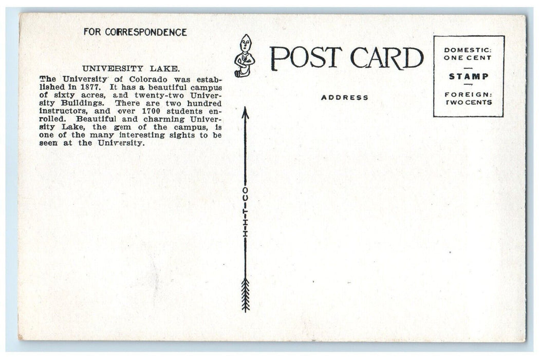 1920 Scenic View University Lake Bridge River Rocks Boulder Colorado CO Postcard
