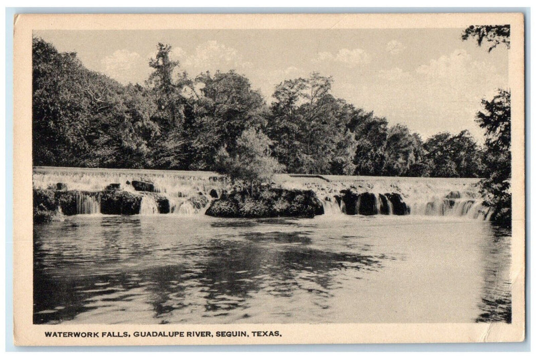 1940 Scenic View Waterworks Falls Guadalupe River Seguin Texas Unposted Postcard