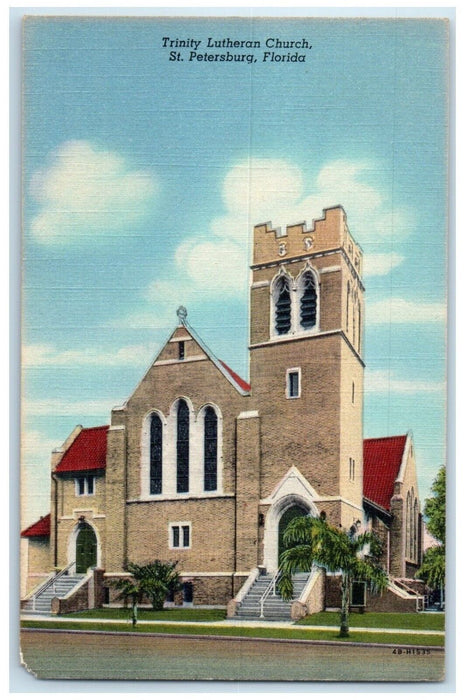 1940 Exterior Trinity Lutheran Church Building St Petersburg Florida FL Postcard