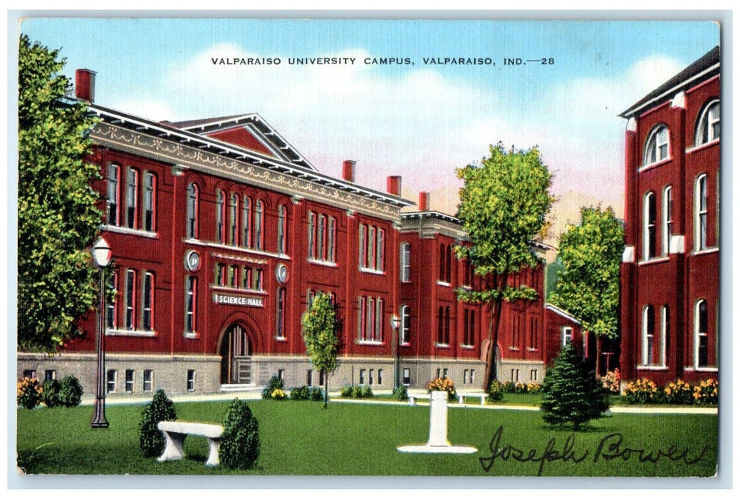 c1940 Valparaiso University Campus Exterior Building Valparaiso Indiana Postcard