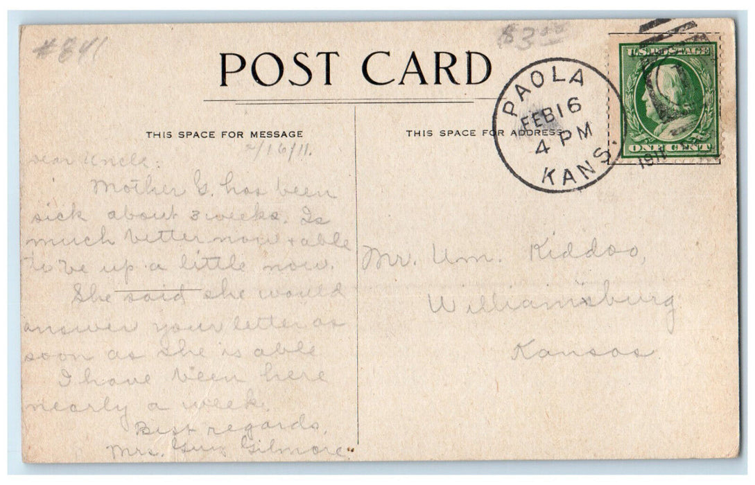 1911 Women Folk in Harvesting Work Finland Paola Kansas KS Posted Postcard