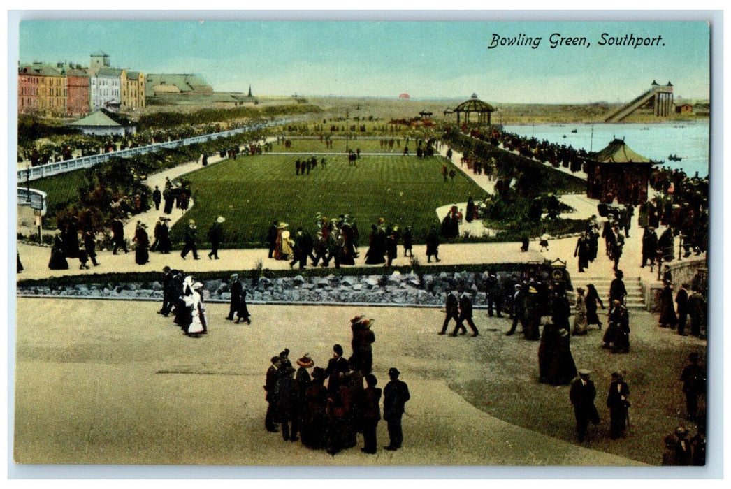 c1910 Bowling Green Southport Merseyside England Antique Unposted Postcard