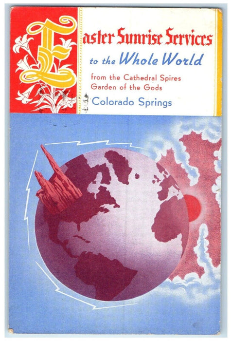 1945 Easter Sunrise Services World Cathedral Spires Colorado Spring CO Postcard